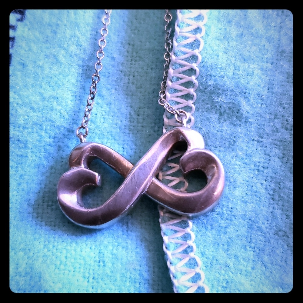Tiffany &co double heart necklace